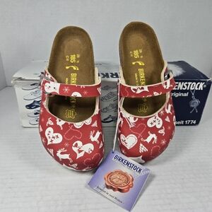Birkenstock Kids Maria Kinder Reindeer Heart Red Clog Mules EU 29 US C11 toddler